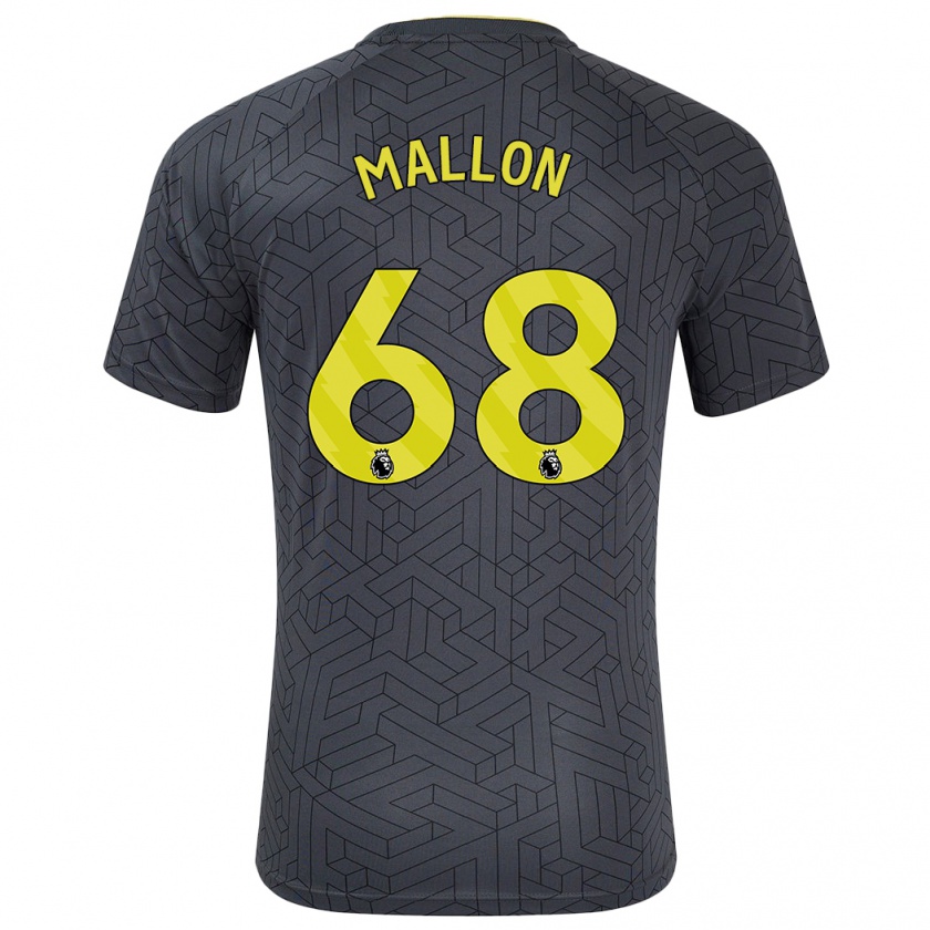 Kandiny Enfant Maillot Mathew Mallon #68 Noir Jaune Tenues Extérieur 2024/25 T-Shirt