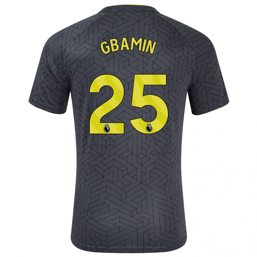 Kandiny Enfant Maillot Jean-Philippe Gbamin #25 Noir Jaune Tenues Extérieur 2024/25 T-Shirt