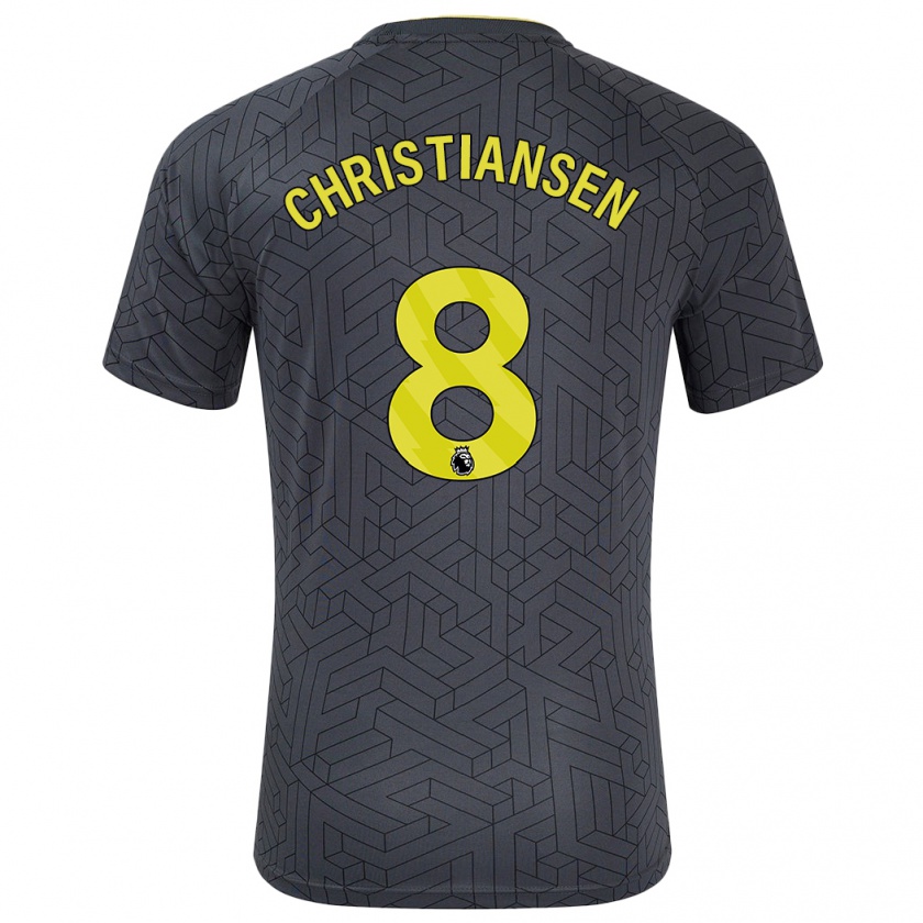 Kandiny Enfant Maillot Izzy Christiansen #8 Noir Jaune Tenues Extérieur 2024/25 T-Shirt