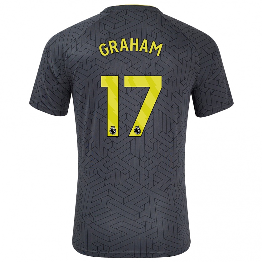 Kandiny Enfant Maillot Lucy Graham #17 Noir Jaune Tenues Extérieur 2024/25 T-Shirt