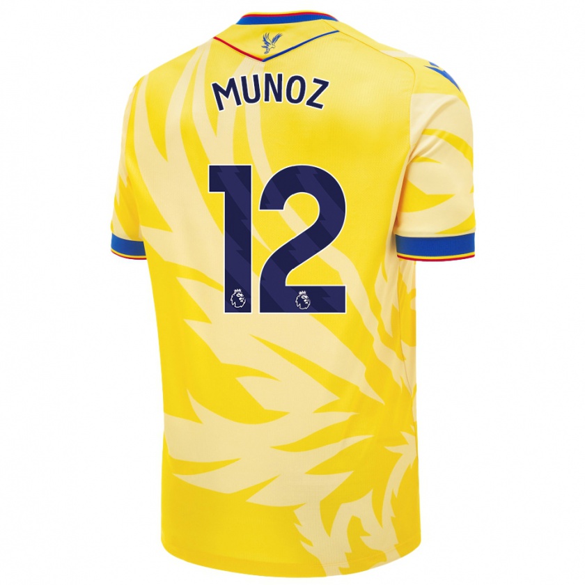 Kandiny Enfant Maillot Daniel Muñoz #12 Jaune Tenues Extérieur 2024/25 T-Shirt