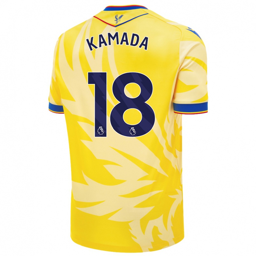 Kandiny Enfant Maillot Daichi Kamada #18 Jaune Tenues Extérieur 2024/25 T-Shirt