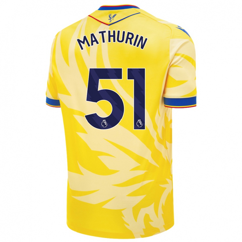 Kandiny Enfant Maillot Roshaun Mathurin #51 Jaune Tenues Extérieur 2024/25 T-Shirt