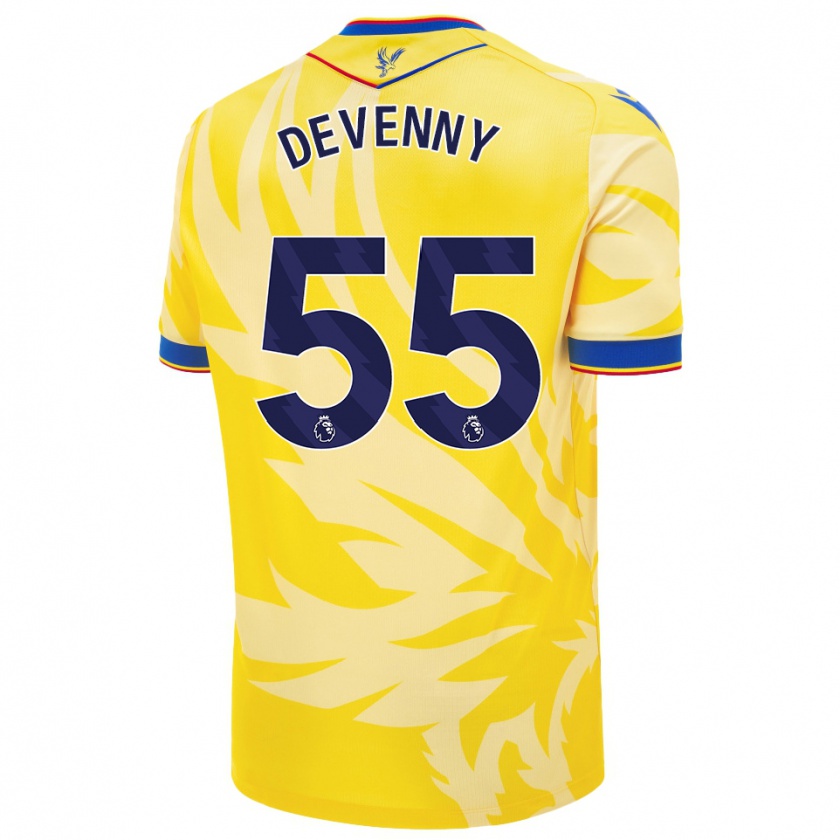 Kandiny Enfant Maillot Justin Devenny #55 Jaune Tenues Extérieur 2024/25 T-Shirt