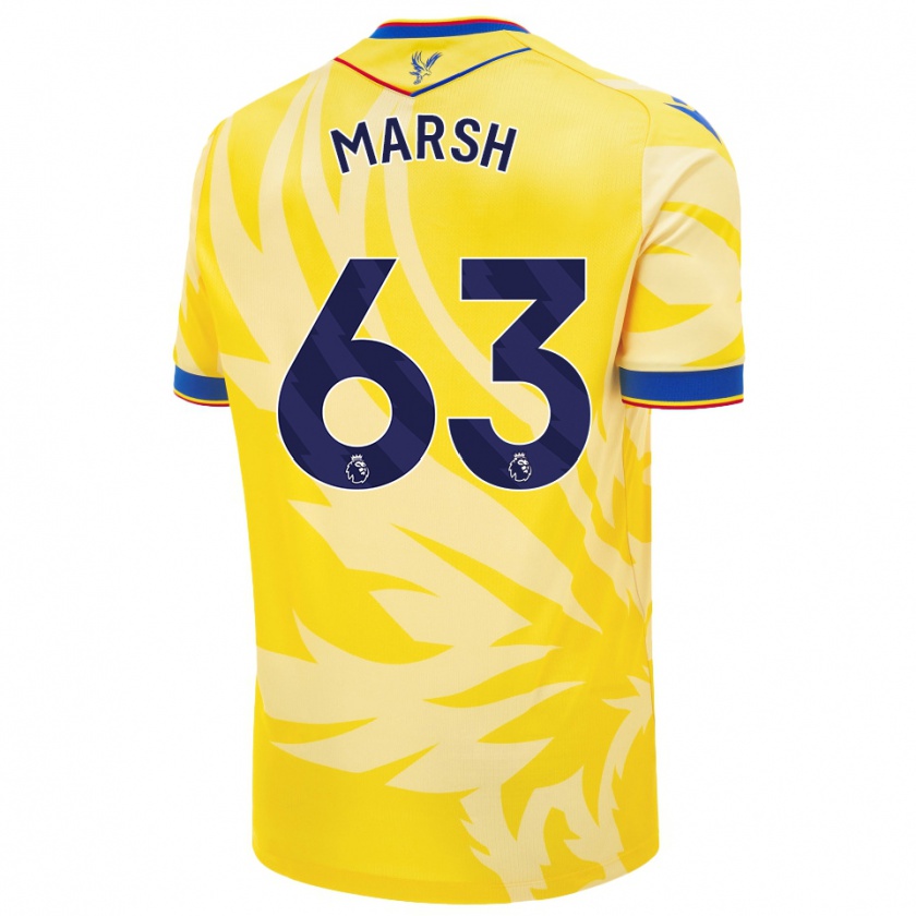 Kandiny Enfant Maillot Zach Marsh #63 Jaune Tenues Extérieur 2024/25 T-Shirt