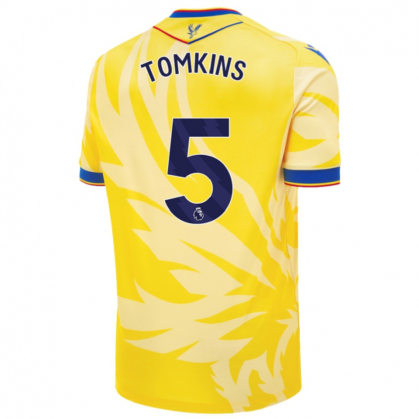 Kandiny Enfant Maillot James Tomkins #5 Jaune Tenues Extérieur 2024/25 T-Shirt