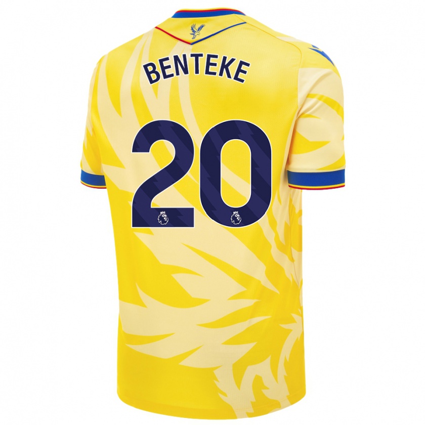 Kandiny Enfant Maillot Christian Benteke #20 Jaune Tenues Extérieur 2024/25 T-Shirt