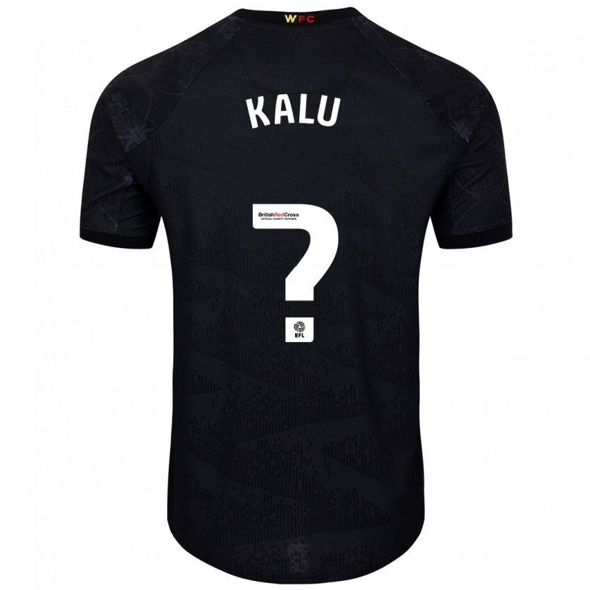 Kandiny Enfant Maillot Samuel Kalu #0 Noir Blanc Tenues Extérieur 2024/25 T-Shirt