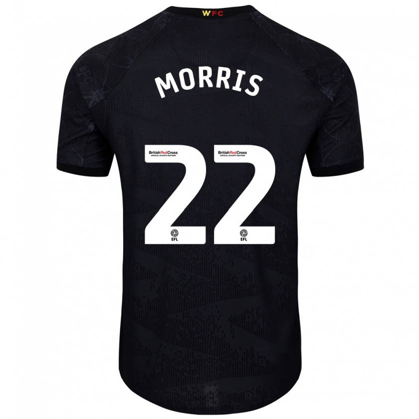 Kandiny Enfant Maillot James Morris #22 Noir Blanc Tenues Extérieur 2024/25 T-Shirt