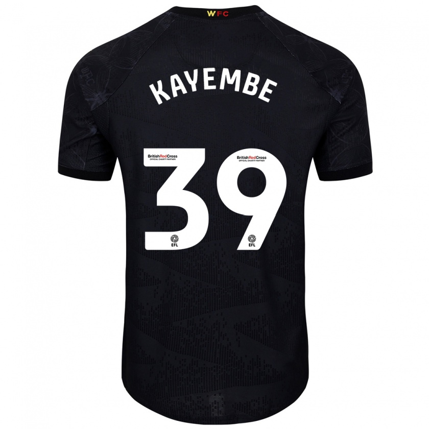 Kandiny Enfant Maillot Edo Kayembe #39 Noir Blanc Tenues Extérieur 2024/25 T-Shirt