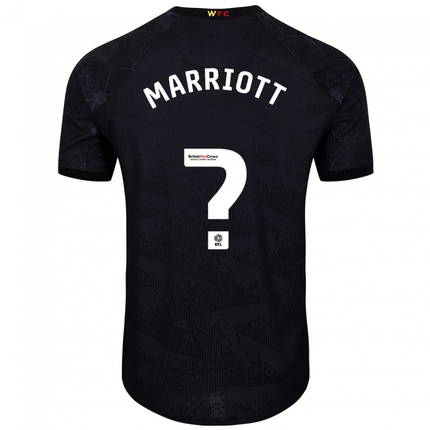 Kandiny Enfant Maillot Alfie Marriott #0 Noir Blanc Tenues Extérieur 2024/25 T-Shirt