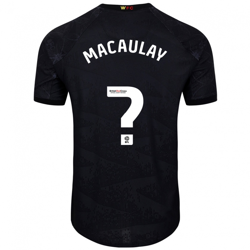 Kandiny Enfant Maillot Jonathan Macaulay #0 Noir Blanc Tenues Extérieur 2024/25 T-Shirt