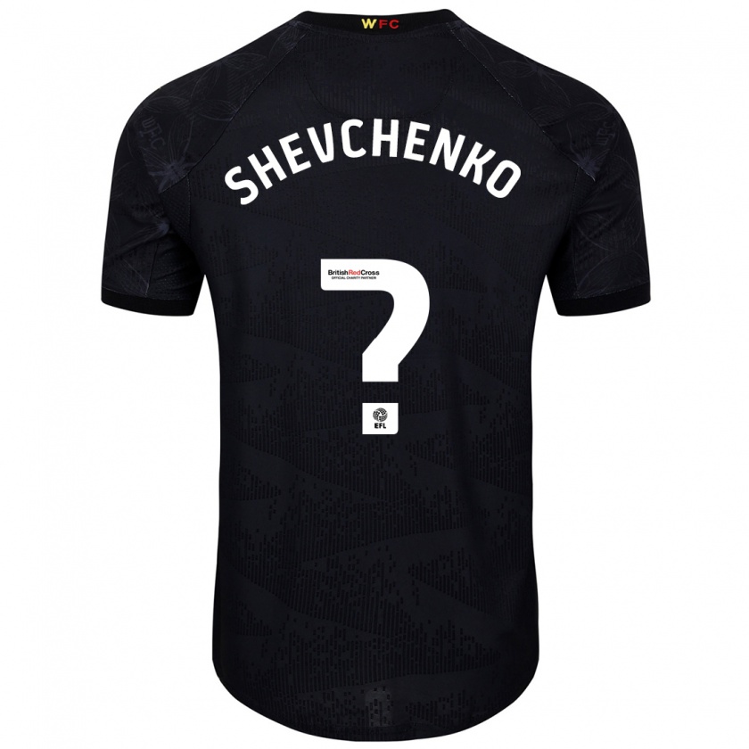 Kandiny Enfant Maillot Kristian Shevchenko #0 Noir Blanc Tenues Extérieur 2024/25 T-Shirt