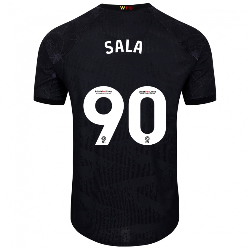 Kandiny Enfant Maillot Joel Sala #90 Noir Blanc Tenues Extérieur 2024/25 T-Shirt