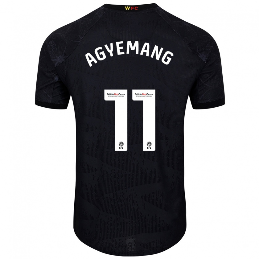 Kandiny Enfant Maillot Michelle Agyemang #11 Noir Blanc Tenues Extérieur 2024/25 T-Shirt