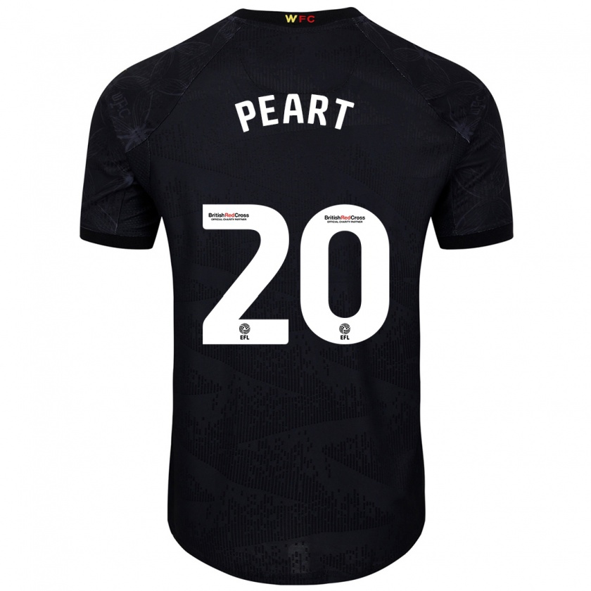 Kandiny Enfant Maillot Kalani Peart #20 Noir Blanc Tenues Extérieur 2024/25 T-Shirt