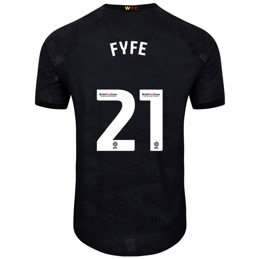 Kandiny Enfant Maillot Flo Fyfe #21 Noir Blanc Tenues Extérieur 2024/25 T-Shirt