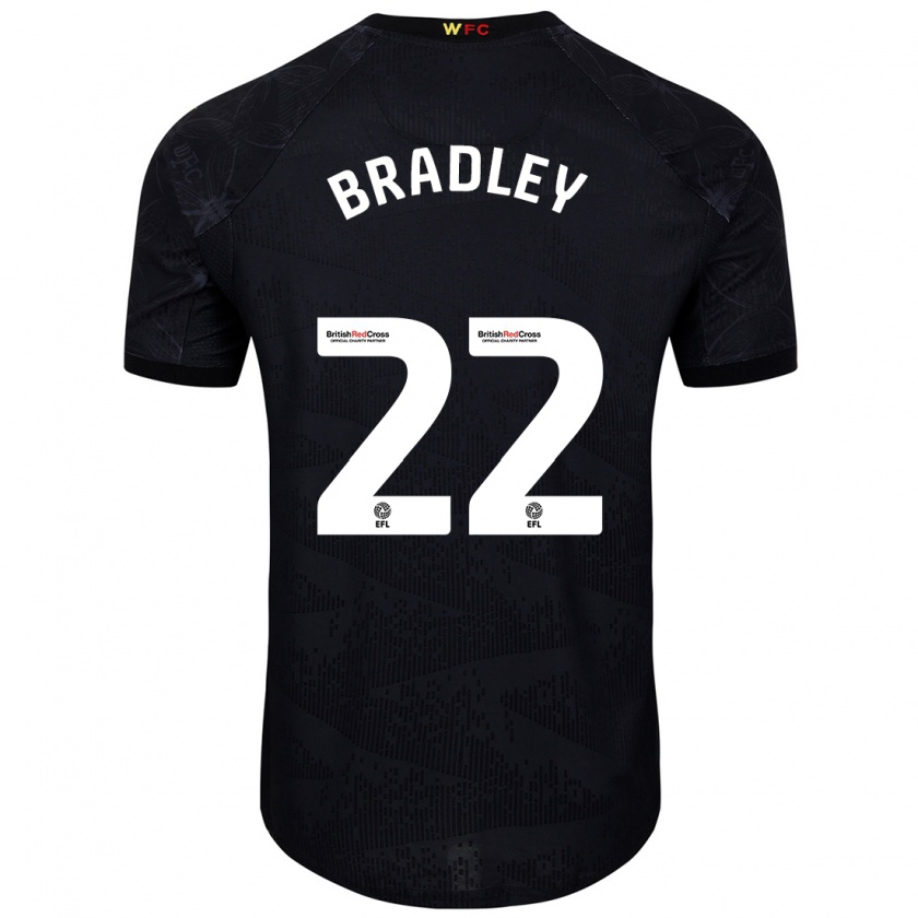 Kandiny Enfant Maillot Jade Bradley #22 Noir Blanc Tenues Extérieur 2024/25 T-Shirt