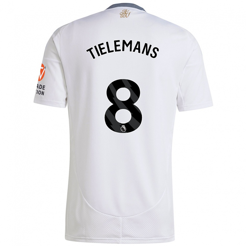 Kandiny Enfant Maillot Youri Tielemans #8 Blanc Tenues Extérieur 2024/25 T-Shirt