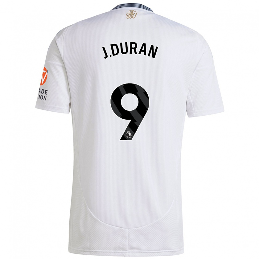 Kandiny Enfant Maillot Jhon Durán #9 Blanc Tenues Extérieur 2024/25 T-Shirt