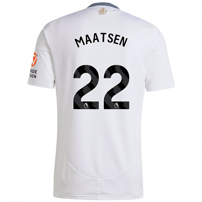 Kandiny Enfant Maillot Ian Maatsen #22 Blanc Tenues Extérieur 2024/25 T-Shirt