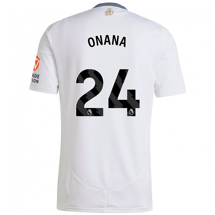 Kandiny Enfant Maillot Amadou Onana #24 Blanc Tenues Extérieur 2024/25 T-Shirt