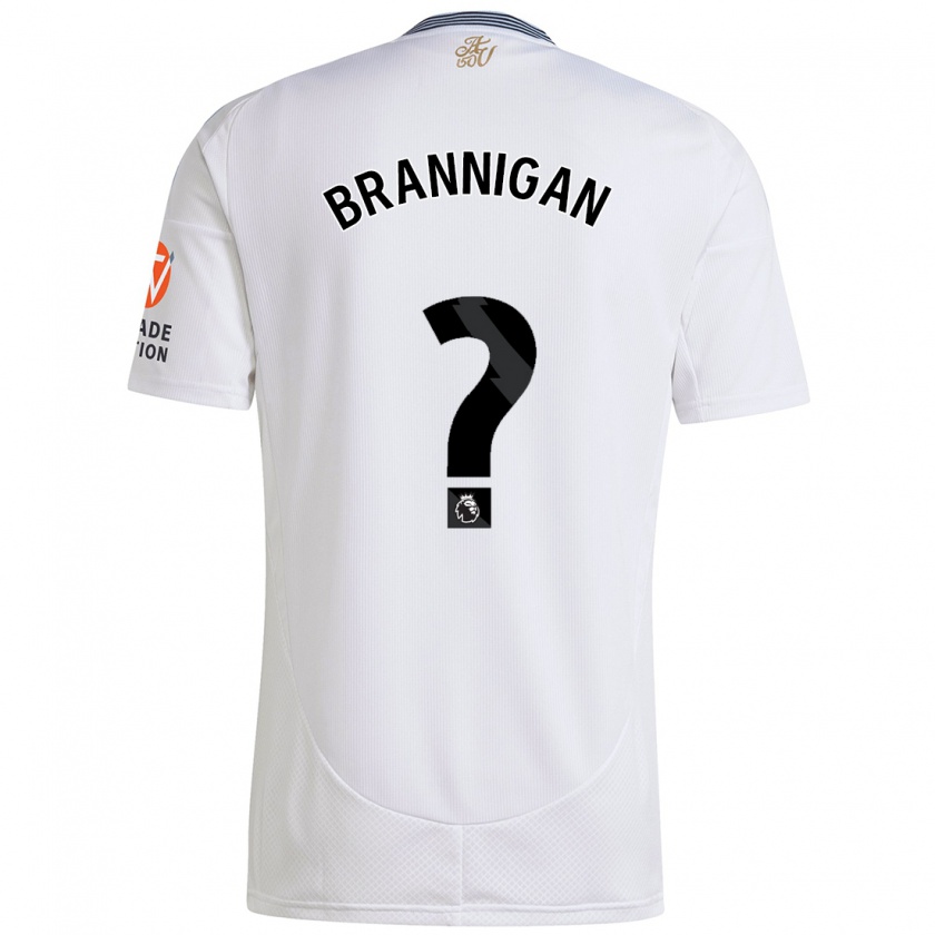 Kandiny Enfant Maillot Cole Brannigan #0 Blanc Tenues Extérieur 2024/25 T-Shirt