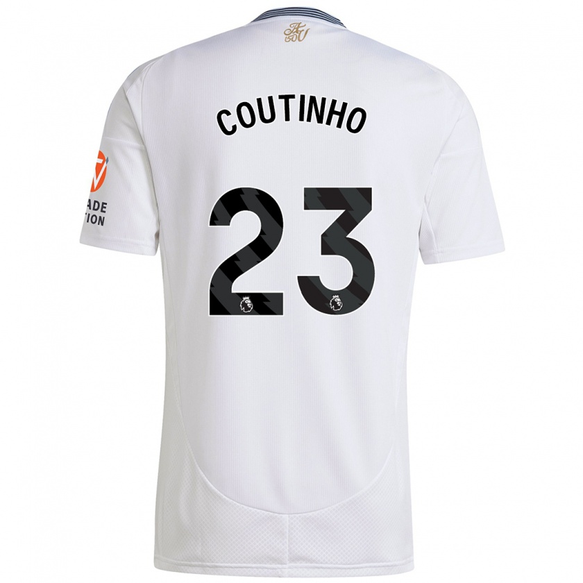 Kandiny Enfant Maillot Philippe Coutinho #23 Blanc Tenues Extérieur 2024/25 T-Shirt