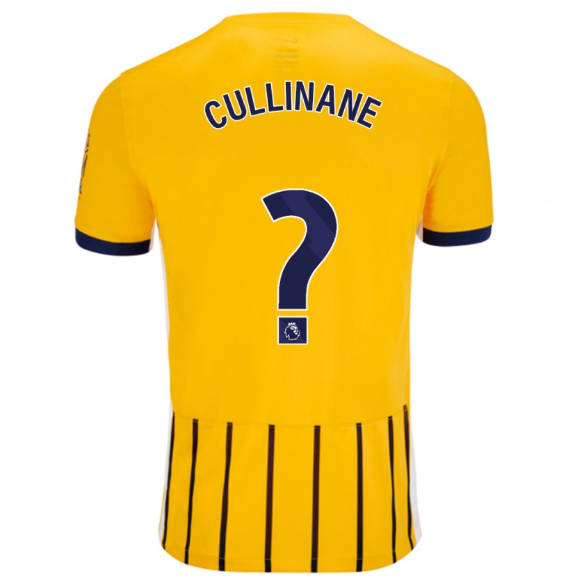 Kandiny Enfant Maillot Billy-Ray Cullinane #0 Doré Bleu À Fines Rayures Tenues Extérieur 2024/25 T-Shirt