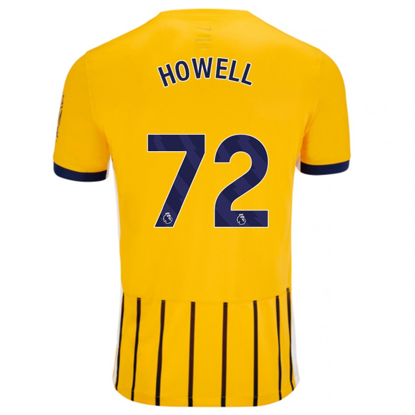 Kandiny Enfant Maillot Harry Howell #72 Doré Bleu À Fines Rayures Tenues Extérieur 2024/25 T-Shirt