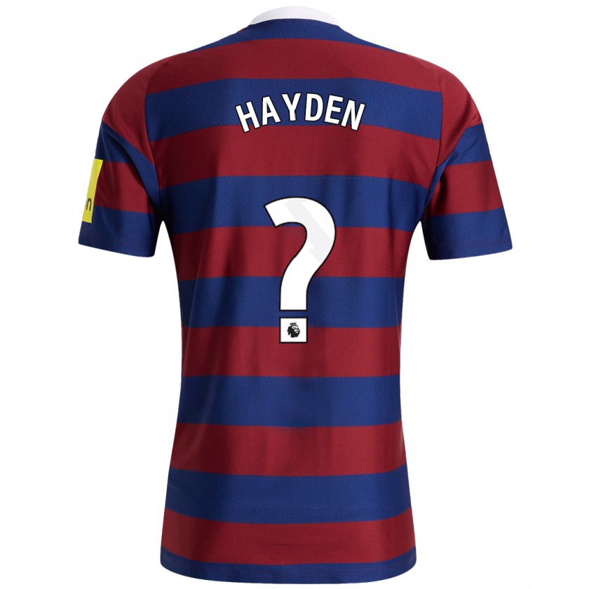 Kandiny Enfant Maillot Isaac Hayden #0 Bordeaux Bleu Marine Tenues Extérieur 2024/25 T-Shirt