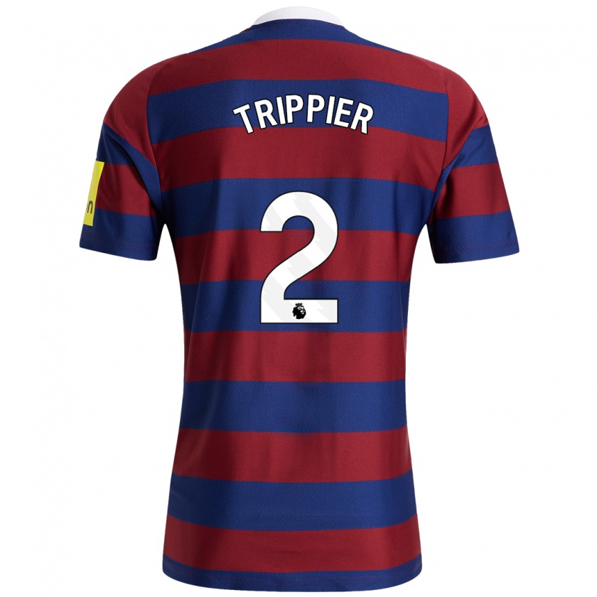 Kandiny Enfant Maillot Kieran Trippier #2 Bordeaux Bleu Marine Tenues Extérieur 2024/25 T-Shirt