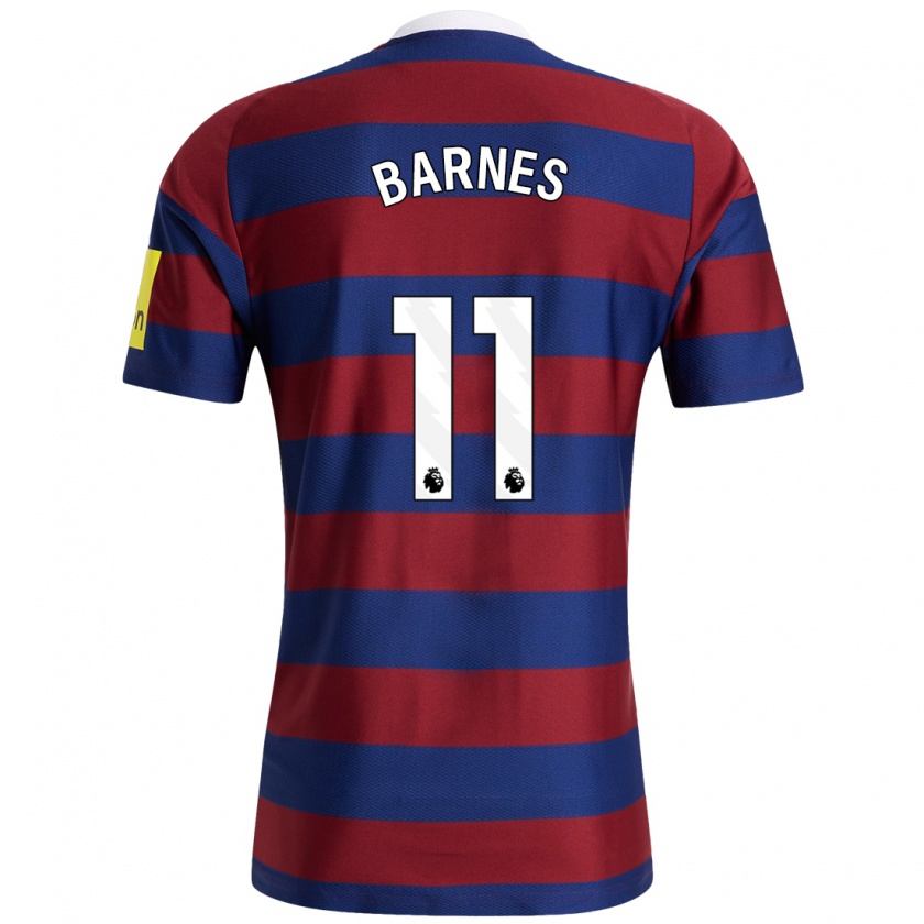 Kandiny Enfant Maillot Harvey Barnes #11 Bordeaux Bleu Marine Tenues Extérieur 2024/25 T-Shirt