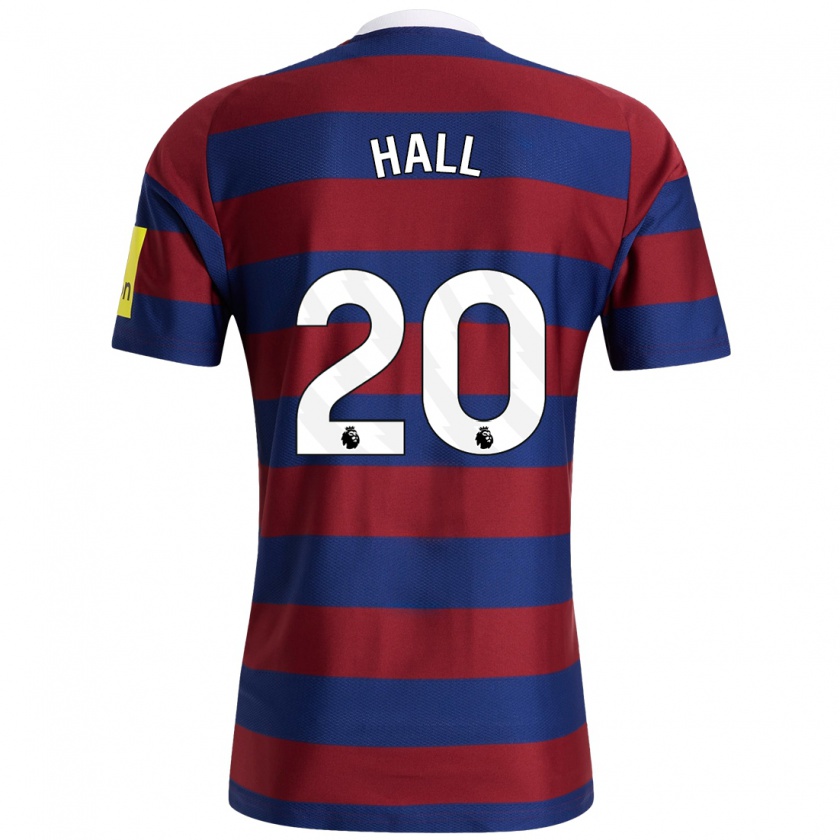 Kandiny Enfant Maillot Lewis Hall #20 Bordeaux Bleu Marine Tenues Extérieur 2024/25 T-Shirt