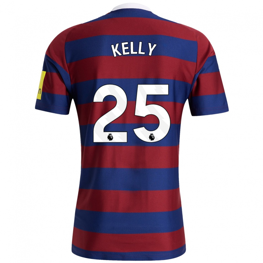 Kandiny Enfant Maillot Lloyd Kelly #25 Bordeaux Bleu Marine Tenues Extérieur 2024/25 T-Shirt