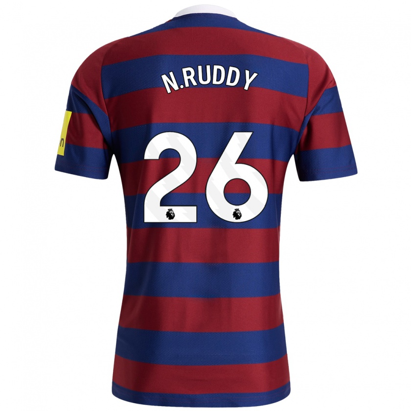 Kandiny Enfant Maillot John Ruddy #26 Bordeaux Bleu Marine Tenues Extérieur 2024/25 T-Shirt