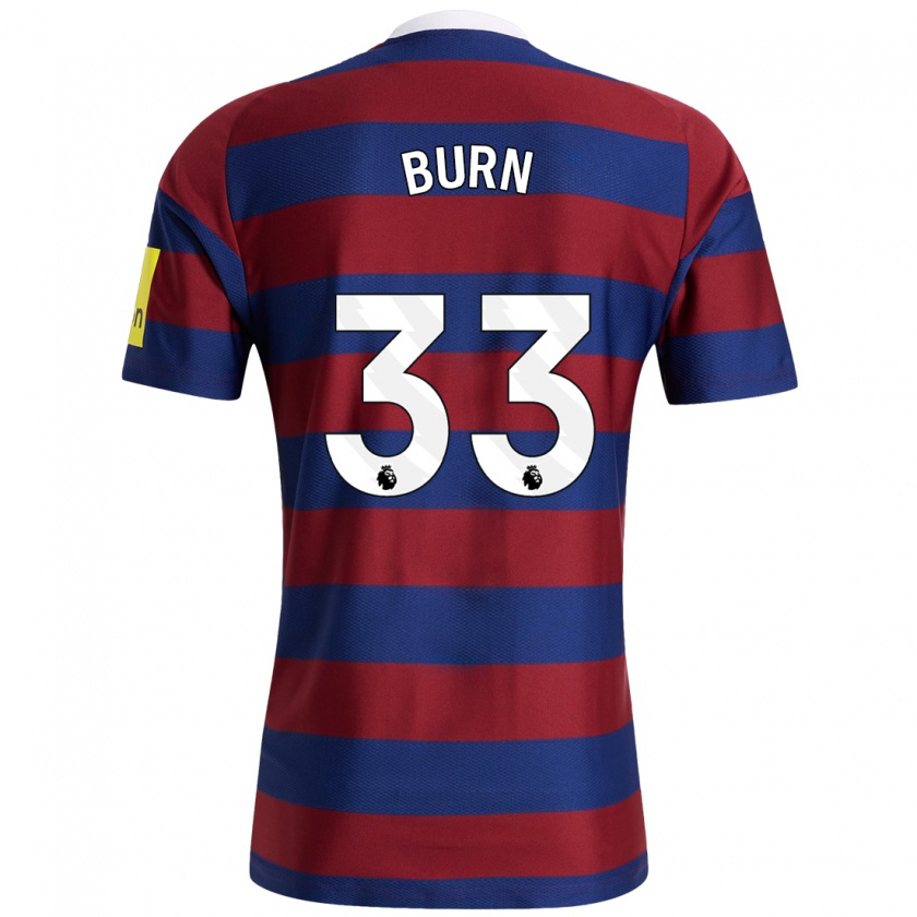 Kandiny Enfant Maillot Dan Burn #33 Bordeaux Bleu Marine Tenues Extérieur 2024/25 T-Shirt