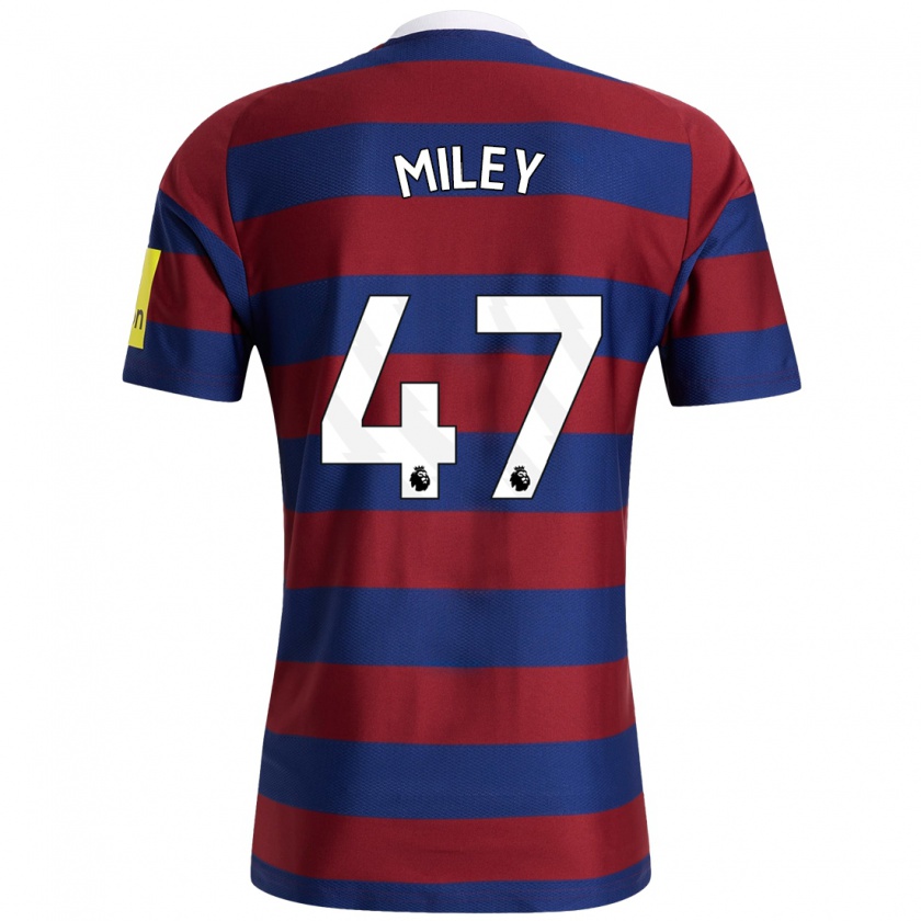 Kandiny Enfant Maillot Jamie Miley #47 Bordeaux Bleu Marine Tenues Extérieur 2024/25 T-Shirt