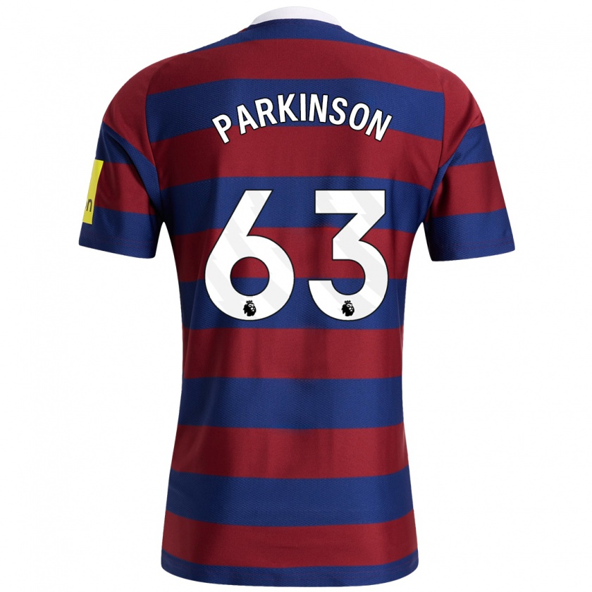 Kandiny Enfant Maillot Ben Parkinson #63 Bordeaux Bleu Marine Tenues Extérieur 2024/25 T-Shirt