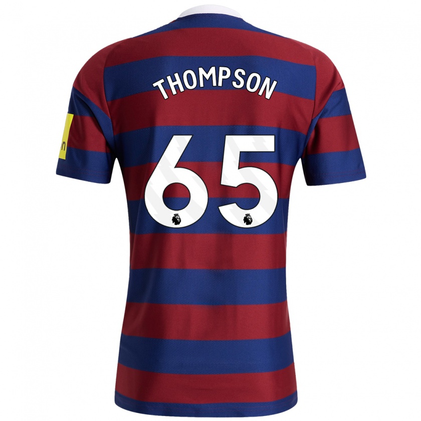 Kandiny Enfant Maillot Ciaran Thompson #65 Bordeaux Bleu Marine Tenues Extérieur 2024/25 T-Shirt