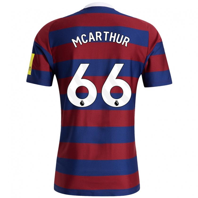 Kandiny Enfant Maillot Charlie Mcarthur #66 Bordeaux Bleu Marine Tenues Extérieur 2024/25 T-Shirt