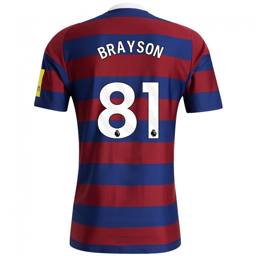 Kandiny Enfant Maillot Joe Brayson #81 Bordeaux Bleu Marine Tenues Extérieur 2024/25 T-Shirt