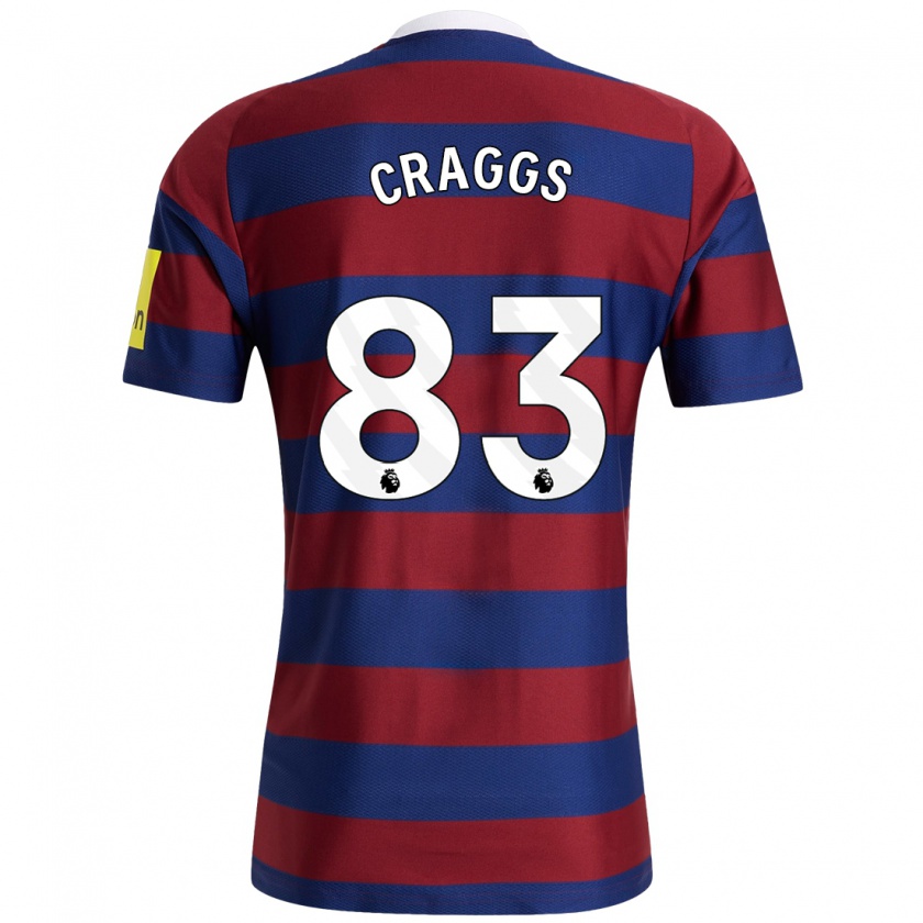 Kandiny Enfant Maillot Luke Craggs #83 Bordeaux Bleu Marine Tenues Extérieur 2024/25 T-Shirt