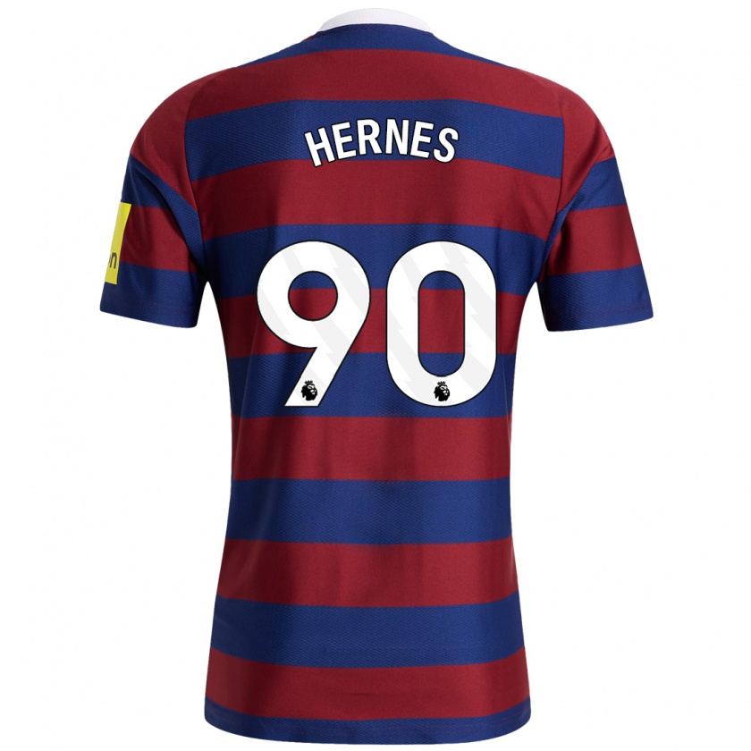 Kandiny Enfant Maillot Travis Hernes #90 Bordeaux Bleu Marine Tenues Extérieur 2024/25 T-Shirt