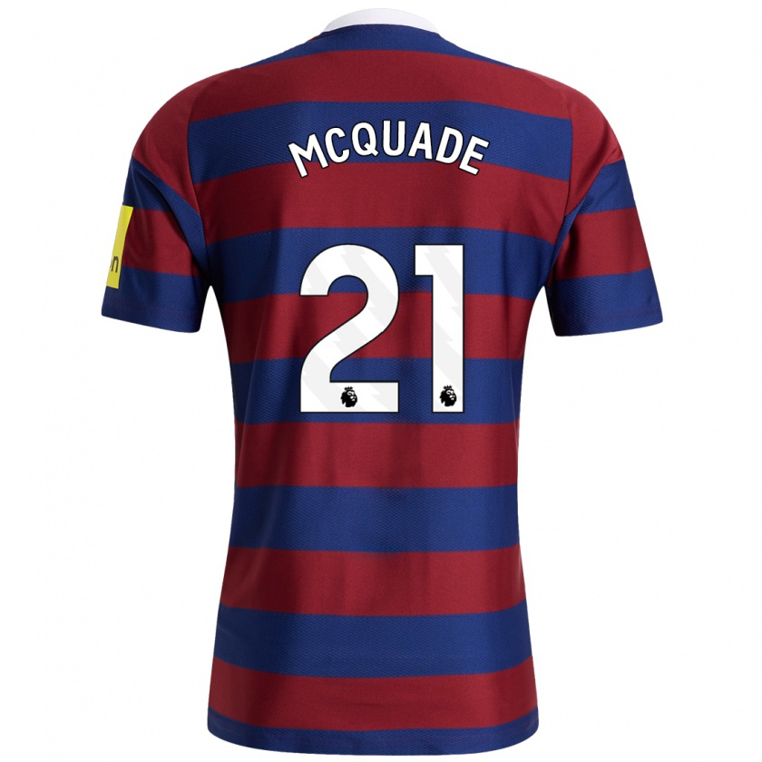 Kandiny Enfant Maillot Jasmine Mcquade #21 Bordeaux Bleu Marine Tenues Extérieur 2024/25 T-Shirt