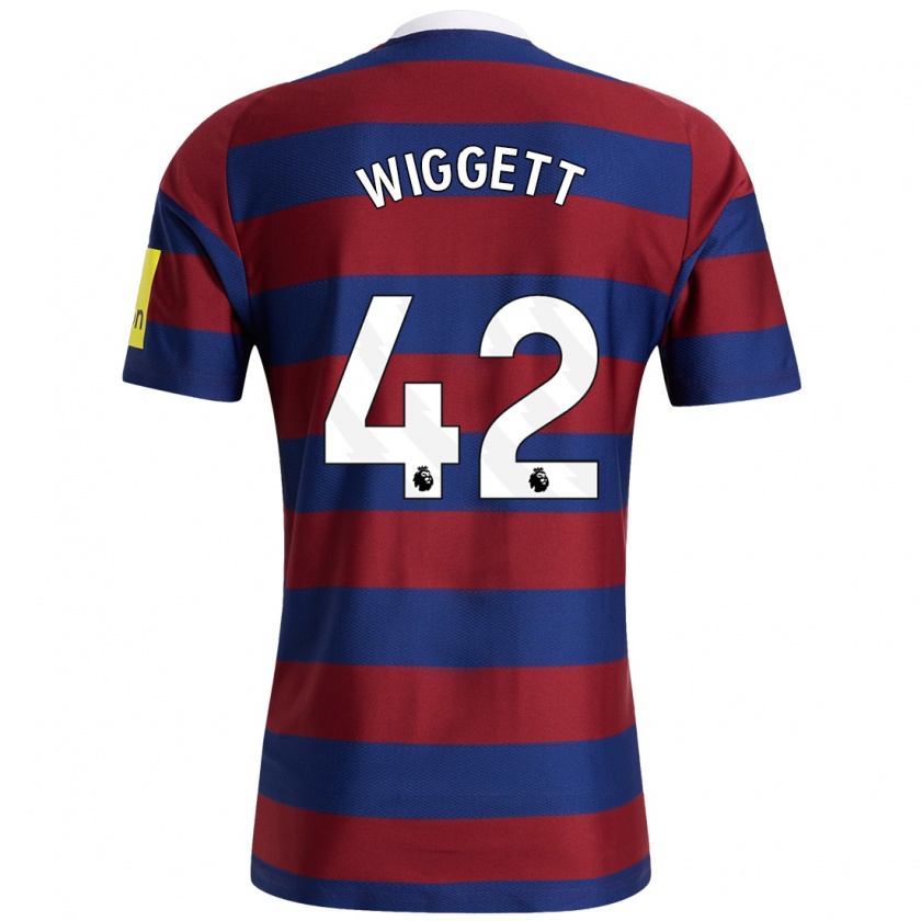 Kandiny Enfant Maillot Charlie Wiggett #42 Bordeaux Bleu Marine Tenues Extérieur 2024/25 T-Shirt