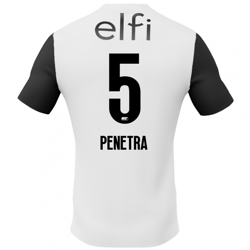 Kandiny Enfant Maillot Alexandre Penetra #5 Blanc Noir Tenues Extérieur 2024/25 T-Shirt