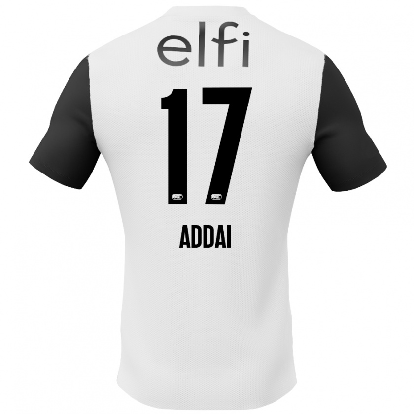 Kandiny Enfant Maillot Jayden Addai #17 Blanc Noir Tenues Extérieur 2024/25 T-Shirt