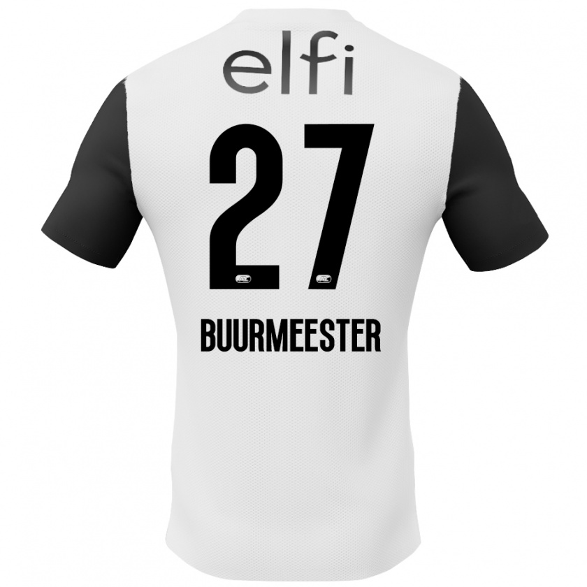 Kandiny Enfant Maillot Zico Buurmeester #27 Blanc Noir Tenues Extérieur 2024/25 T-Shirt