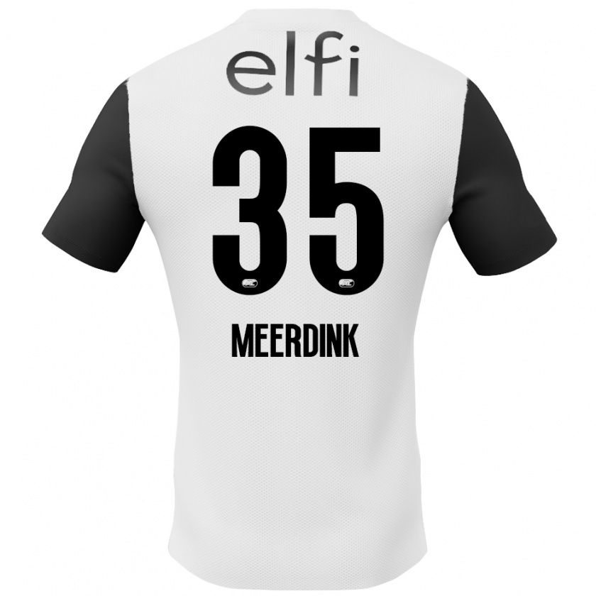 Kandiny Enfant Maillot Mexx Meerdink #35 Blanc Noir Tenues Extérieur 2024/25 T-Shirt